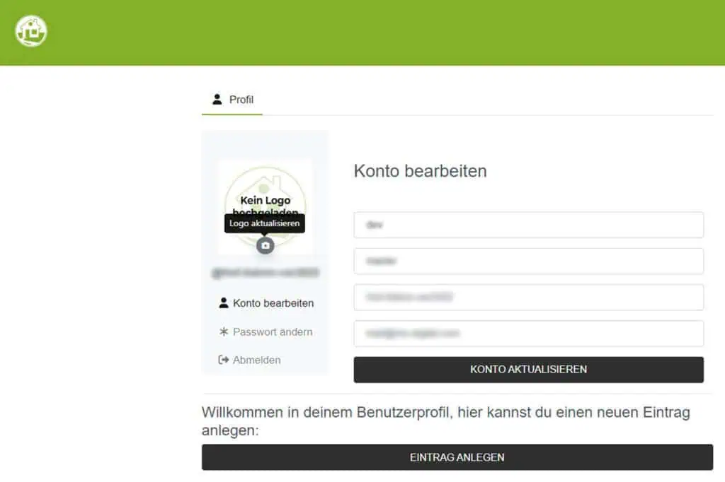 Profil anlegen und bearbeiten